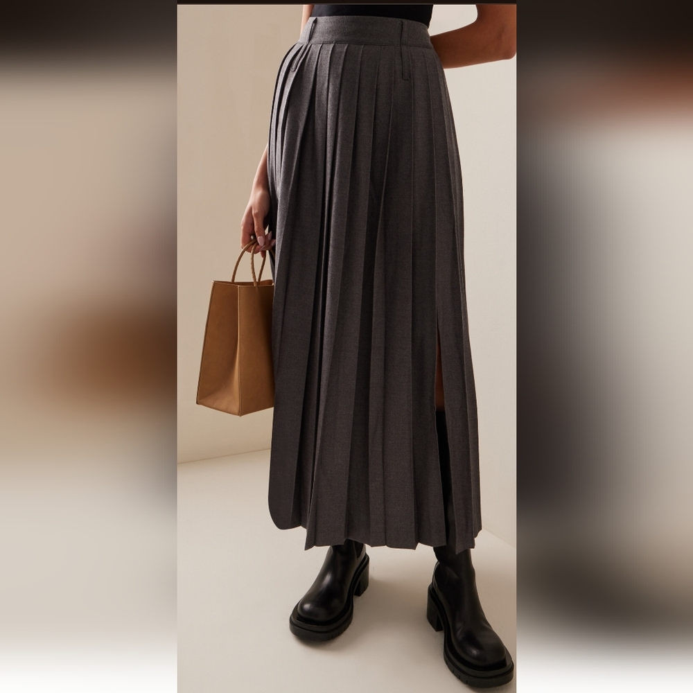 The Frankie Shop Women's Gray Bailey Pleated Maxi Skirt